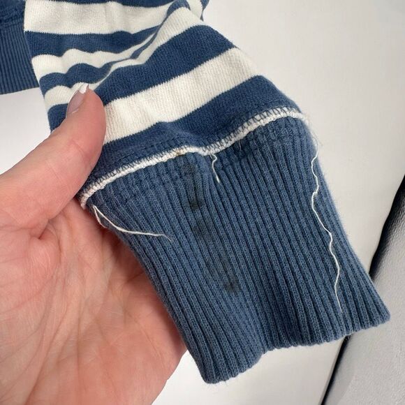 Abercrombie Y2K Striped Double Zipper Zip Up Hoodie Hooded Sweatshirt Size L - Picture 5 of 11